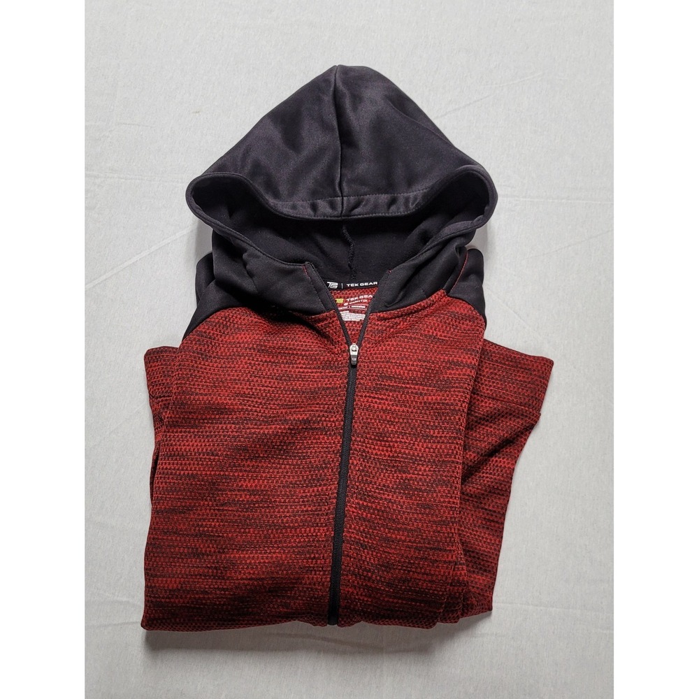 Boys Tek Gear WarmTEK Full-Zip Hoodie Sweatshirt Red Size XL (18-20)
